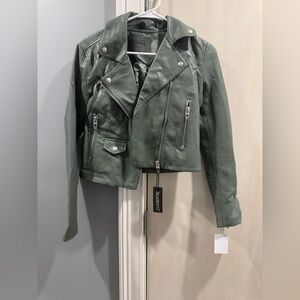 NWT Blank NYC Women's Olive Leather Jacket